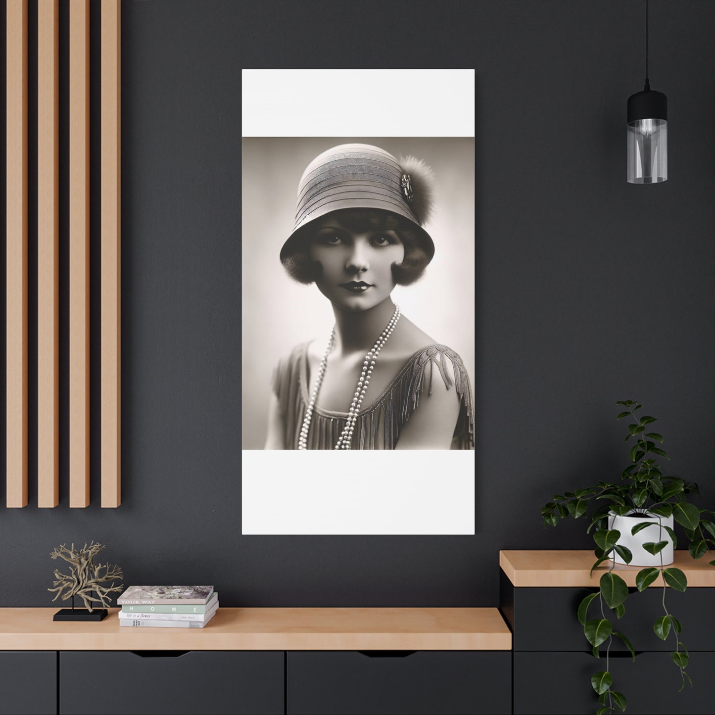 Vintage 1920s Flapper Portrait Canvas