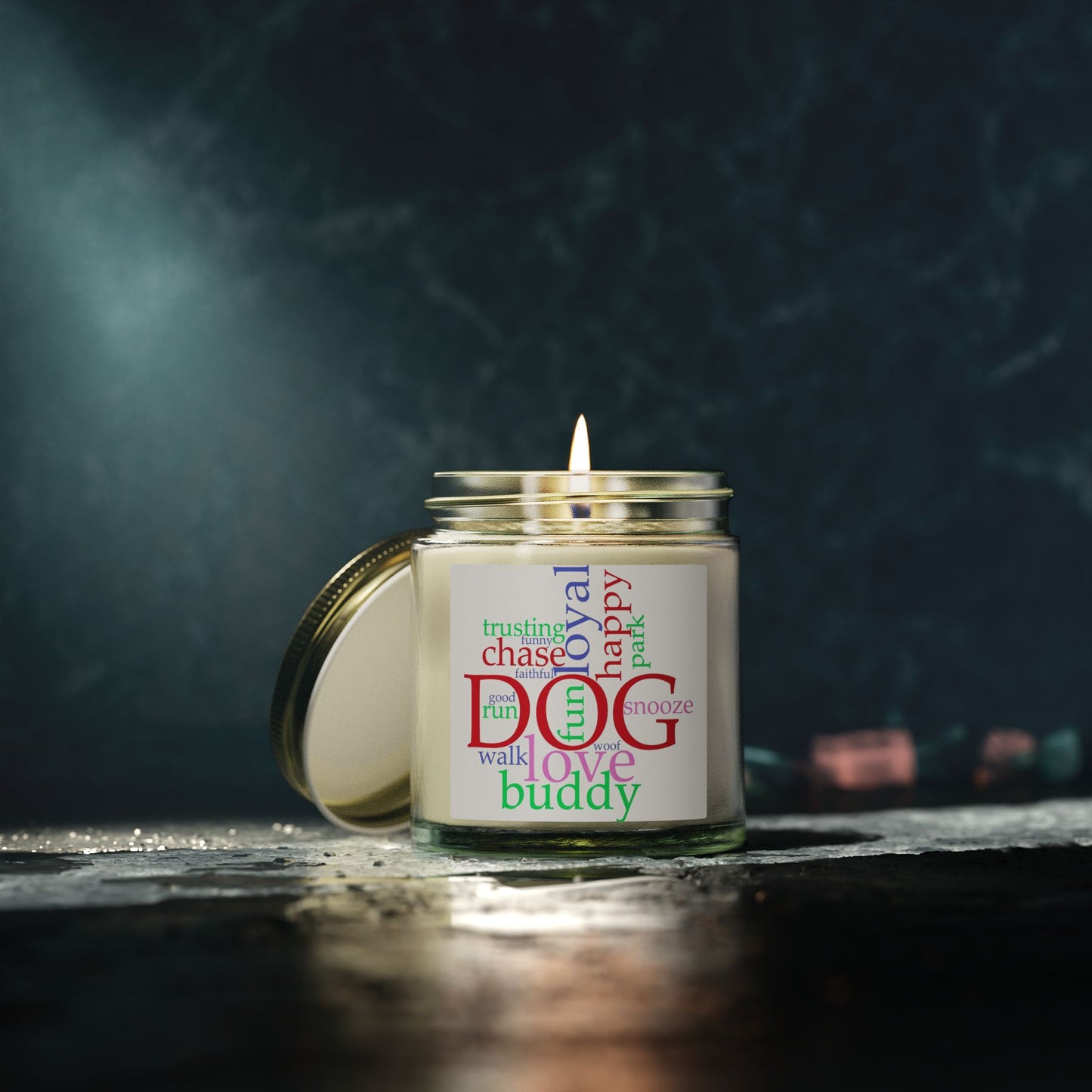 Dog Word Cloud Scented Candle — (4oz & 9oz)