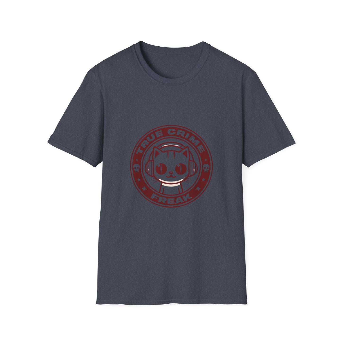 True Crime Freak Cat T-Shirt – Cute Kitty Badge Tee for True Crime Fans