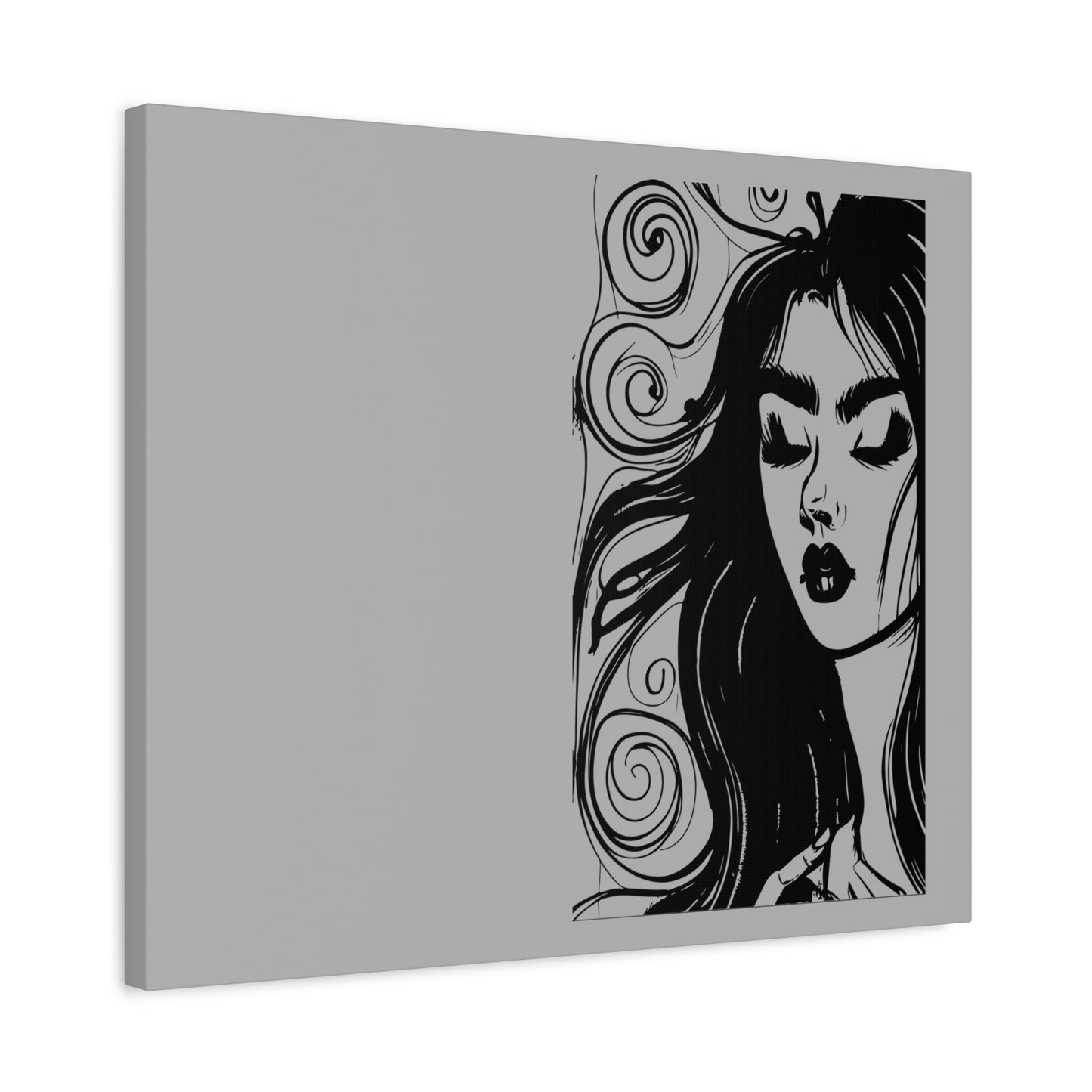 Gothic Woman Portrait Canvas Art — Matte Stretched Wall Decor