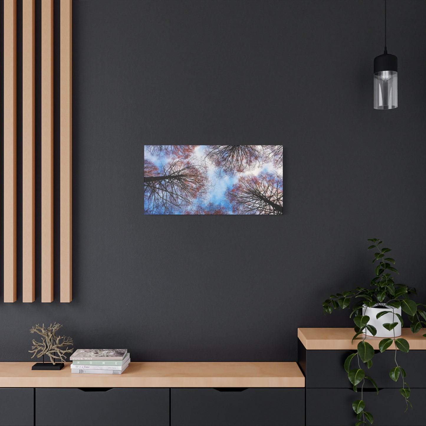 Canopy Sky Canvas Print — Winter Tree Tops Wall Art