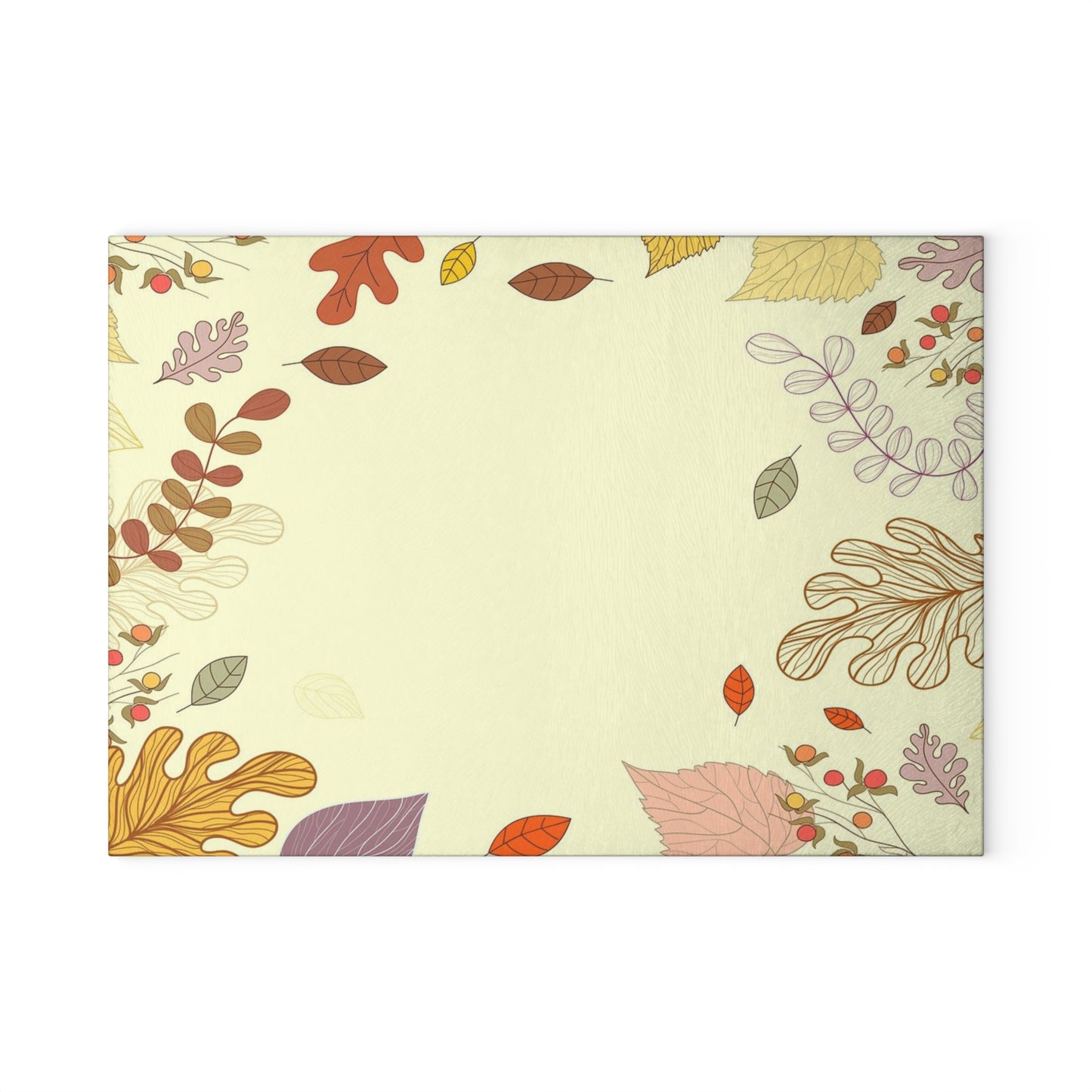 Autumn Leaves Glass Cutting Board – Fall Foliage Decorative Kitchen Board