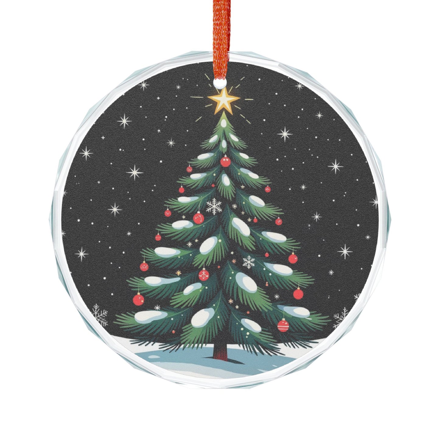 Crystal Ornament — Starry Night Christmas Tree Glass Holiday Decoration
