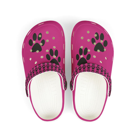Kid's Cute Paw Print Clogs, Colorful EVA Foam Shoes for Play, Fun Summer Footwear, Pet Lover Gifts, Outdoor and Indoor Slides