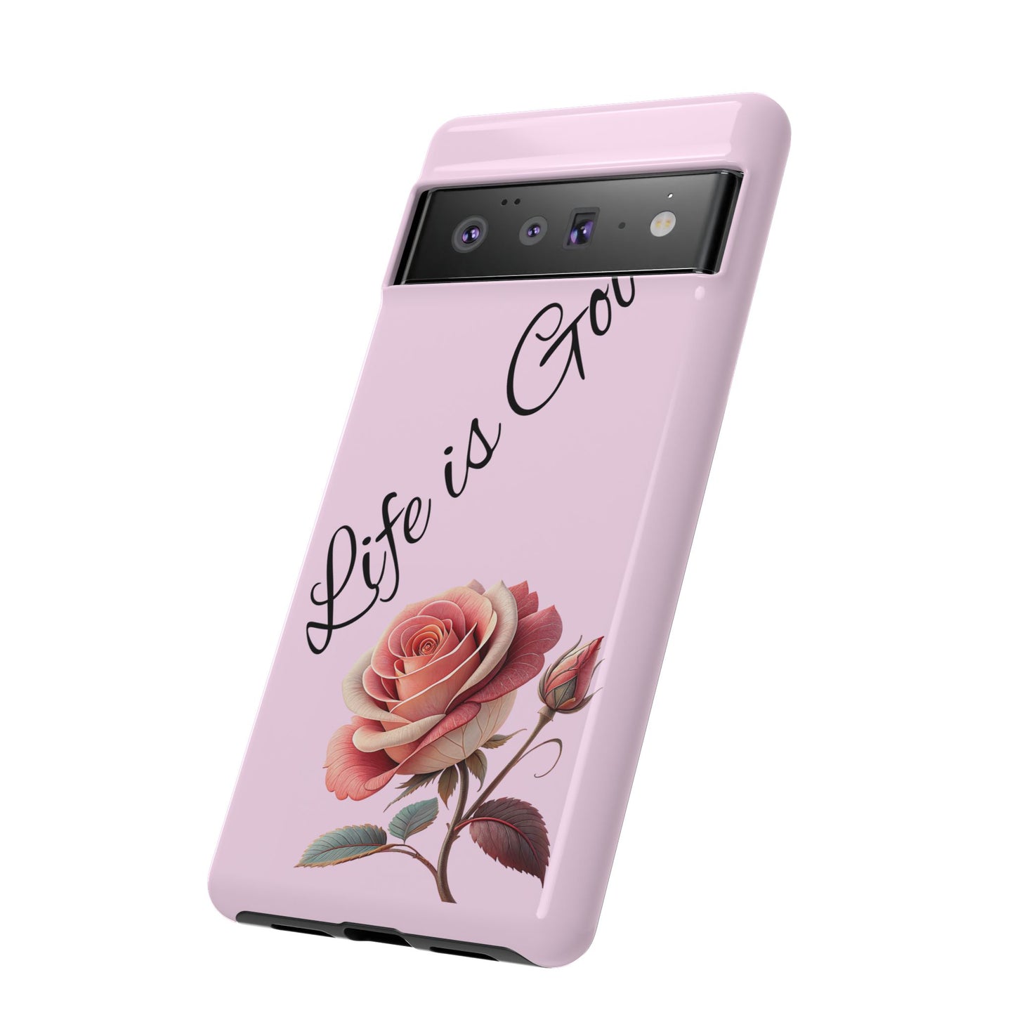 Roses & Positivity Phone Case - Floral Design, Life is Good, Tough Cases for Everyday Wear, Gift for Friends, Mother's Day, Spring [...]