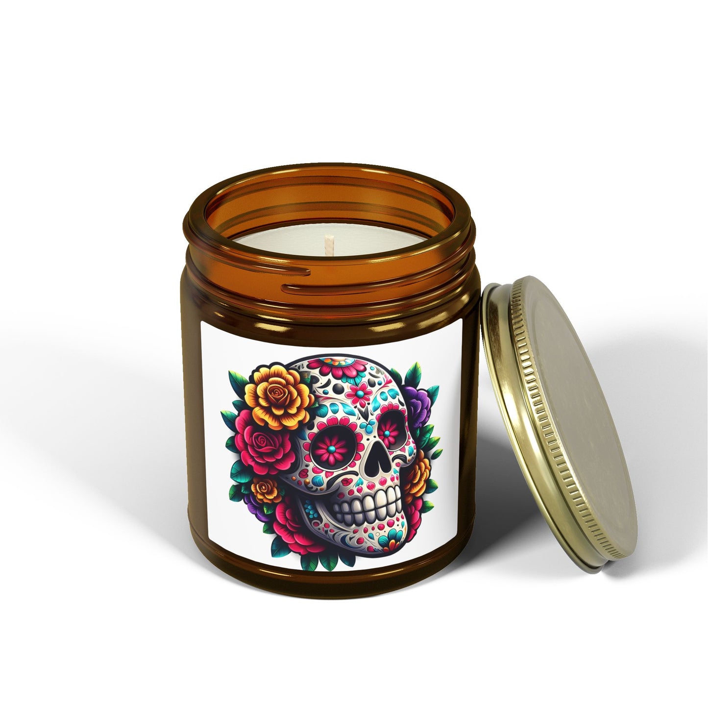 Day of the Dead Coconut Apricot Scented Candle (4oz & 9oz)