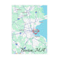 Boston Map Postcard Bundle - Personalized Travel Keepsake, Perfect for Souvenirs, Gifts, Wedding Invitations, or Event Thank You Cards