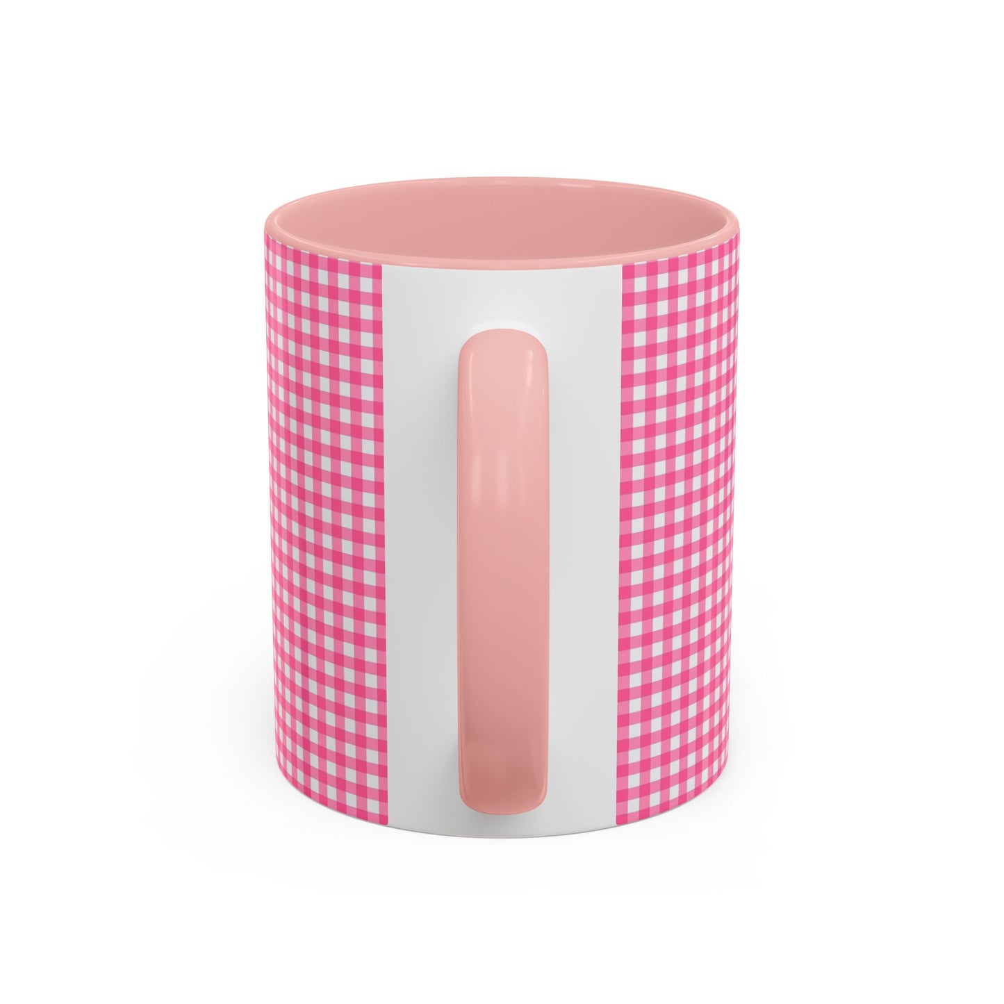 গোলাপি গিঙ্গাম অ্যাকসেন্ট কফি মগ, কিউট কিচেন ডেকোর, কফি প্রেমীদের জন্য উপহার, হোম অফিস মগ, বসন্ত এবং গ্রীষ্মের ভাইবস