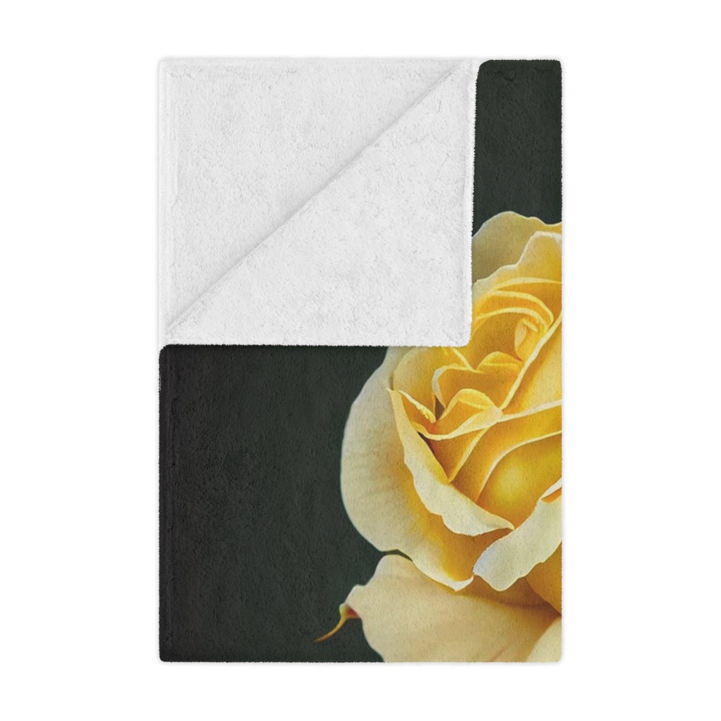 Yellow Rose Minky Blanket — Vintage Botanical Throw for Bedroom & Living Room