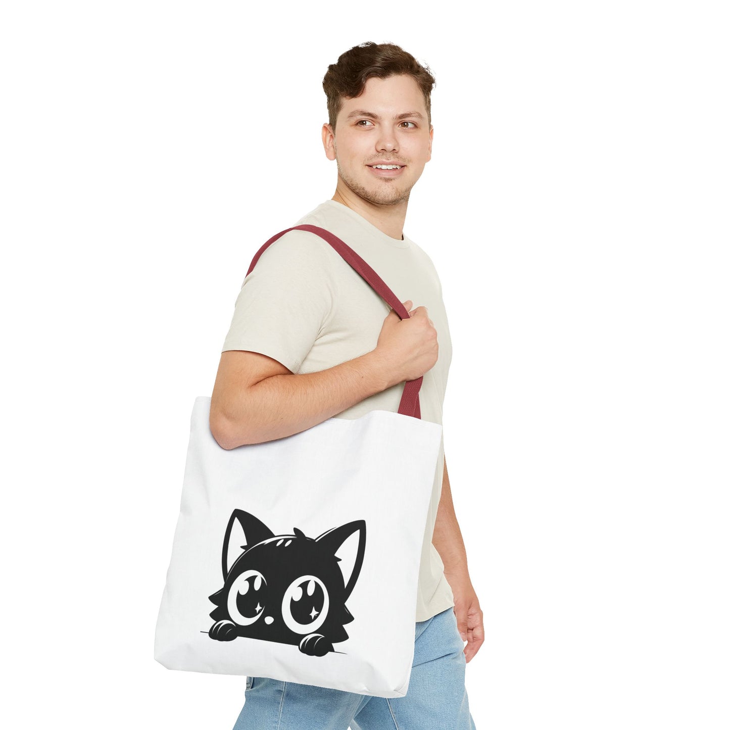 Adorable Cat Face Tote Bag | Cute Kitten Shopping Bag