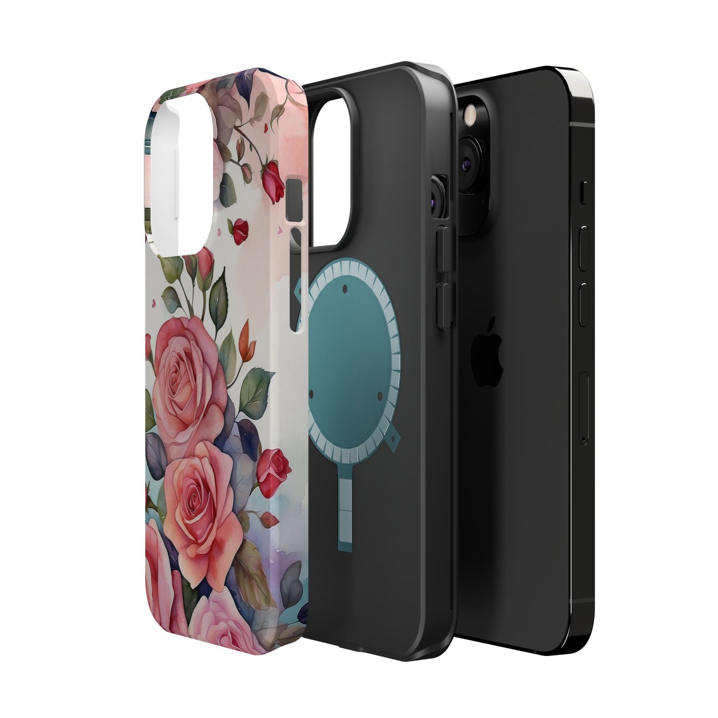 Floral Rose Magnetic Phone Case — Impact-Resistant Protective Cover