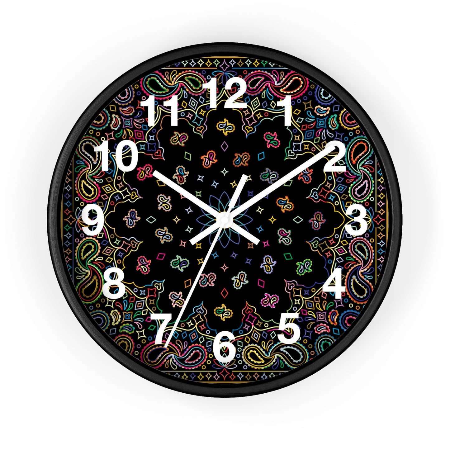 Colorful Mandala Wall Clock Boho Home Decor
