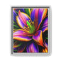 Vibrant Neon Floral Matte Canvas Print — Framed Wall Art