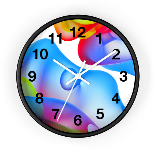 Colorful Modern Wall Clock - Abstract Decor, Home Office Decor, Gift for Her, Unique Timepiece, Contemporary Wall Art