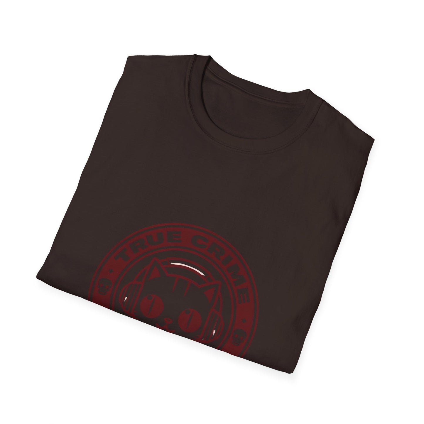 True Crime Freak Cat T-Shirt – Cute Kitty Badge Tee for True Crime Fans
