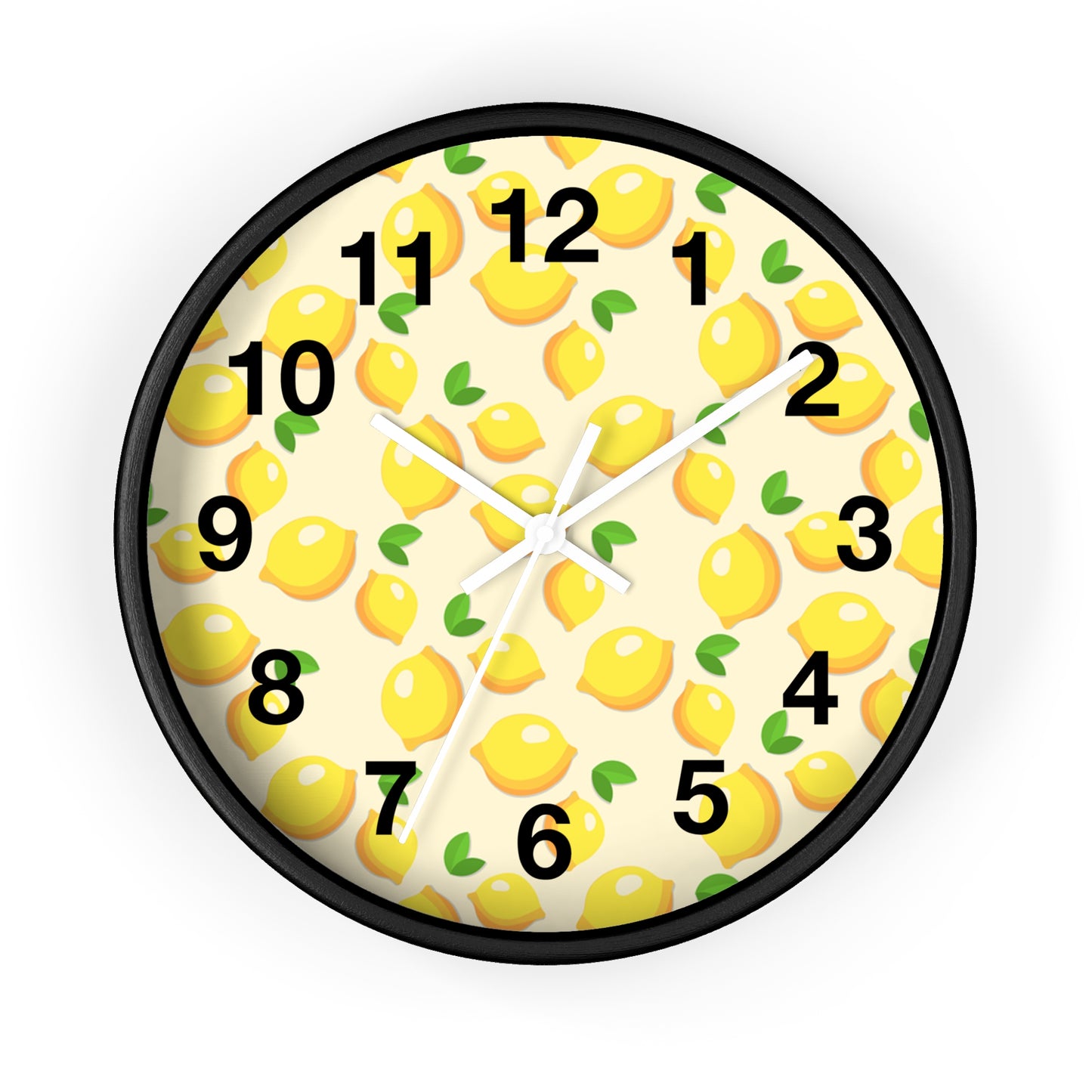 Lemon Pattern Wall Clock – Bright Citrus Kitchen Clock