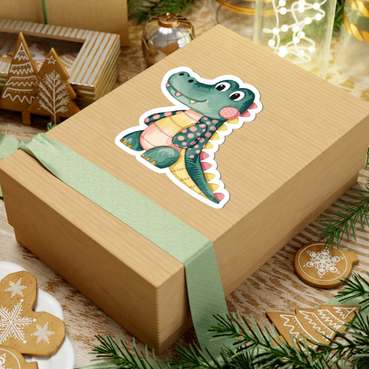 Cute Alligator Kiss-Cut Stickers, Kids Party Favors, Fun Decor, Laptop Stickers, Eco-Friendly Gift, Children's Room Decor