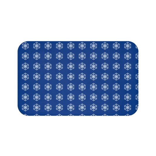 Snowflake Bath Mat - Cozy Bathroom Decor, Winter Theme Mat, Holiday Gift, Non-Slip Rug, Contemporary Style Accent