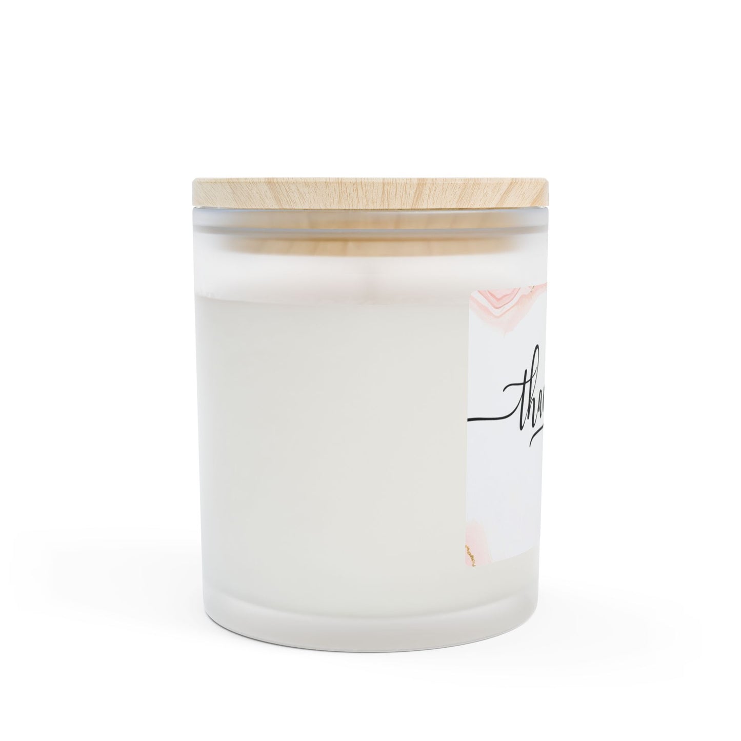 Thank You Frosted Glass Candle – 11oz Scented Gift Candle with Heart Accent