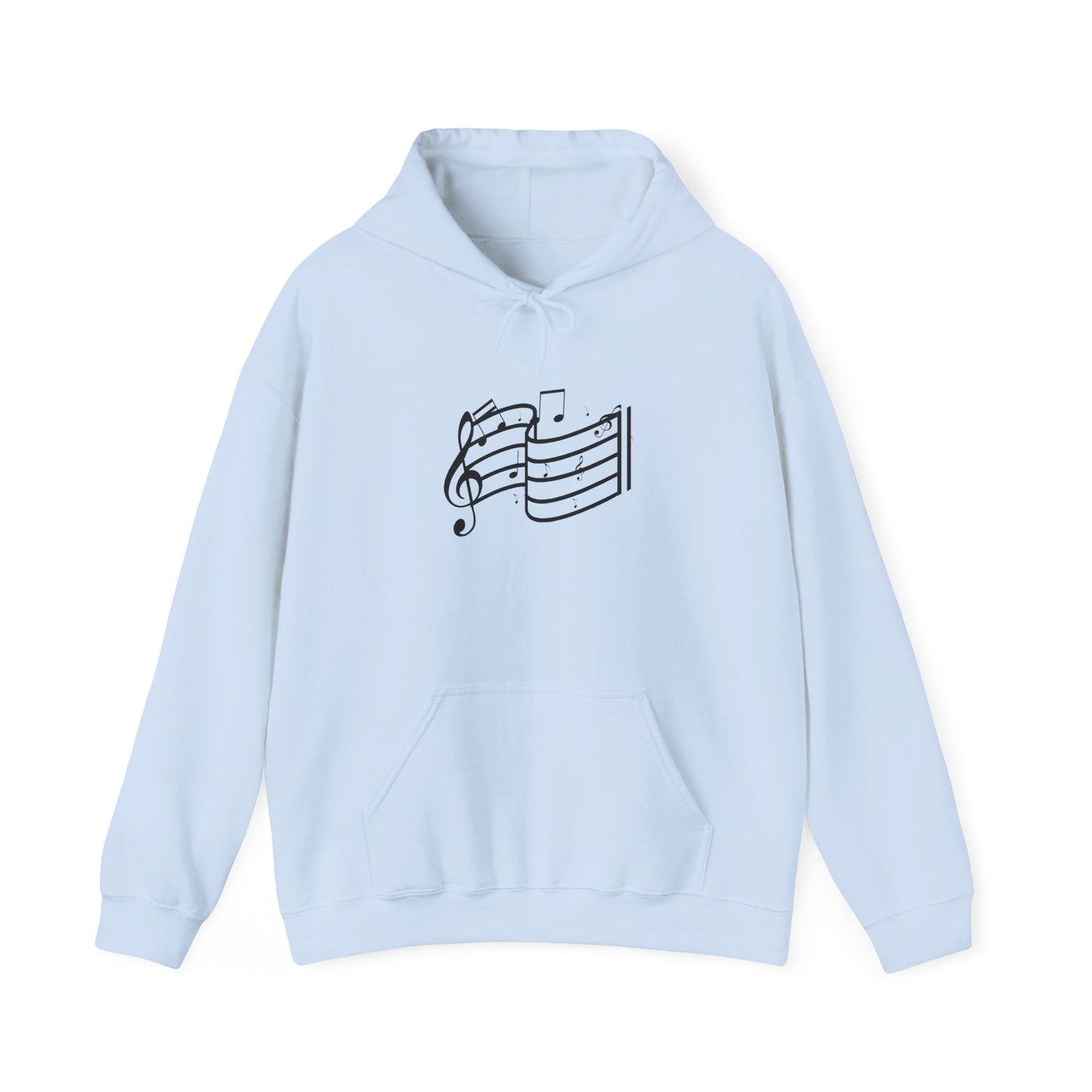Music Notes Hoodie — Minimal Sheet Music Design