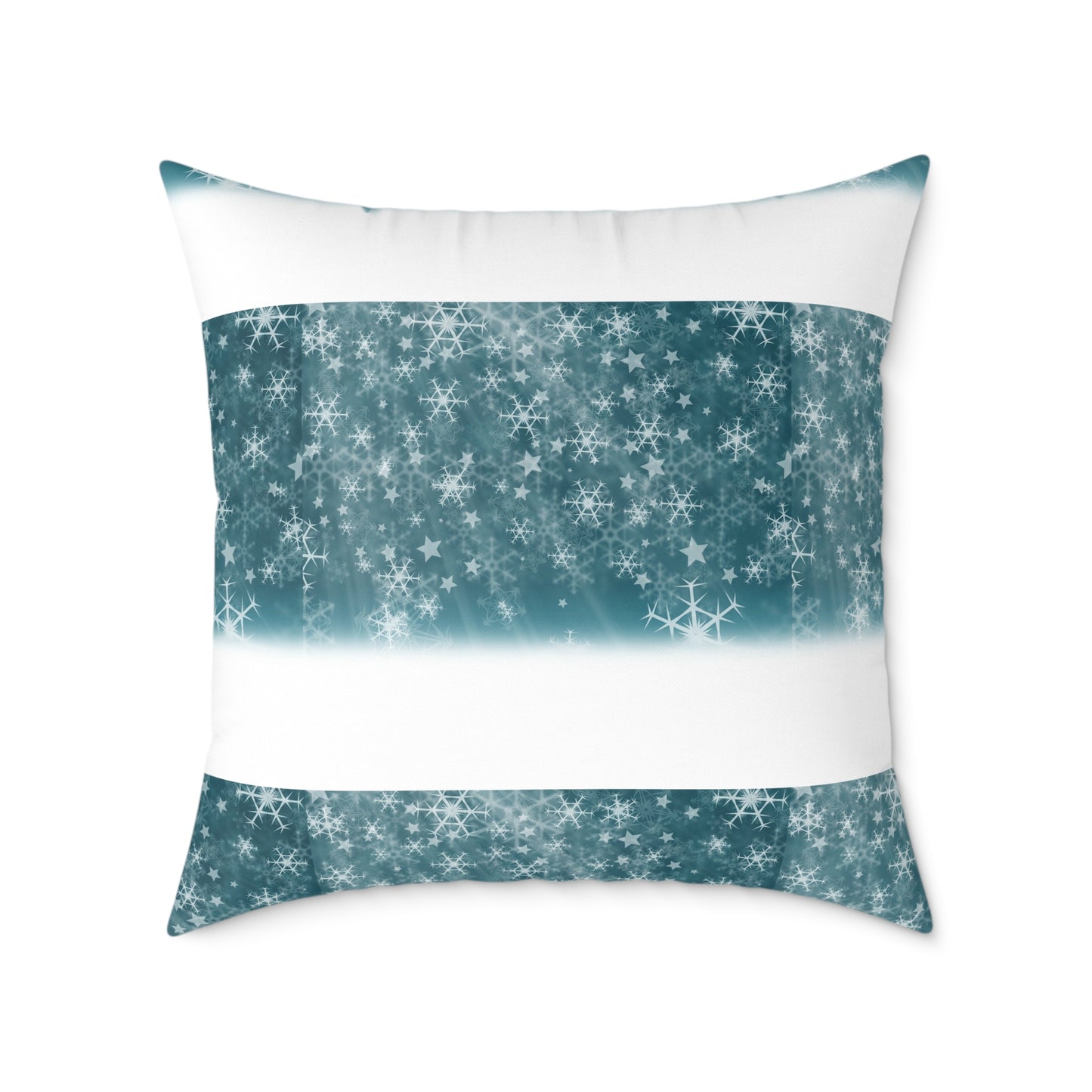 Starfield Stripe Square Pillow — Teal Sparkle Decorative Throw Pillow