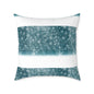 Starfield Stripe Square Pillow — Teal Sparkle Decorative Throw Pillow