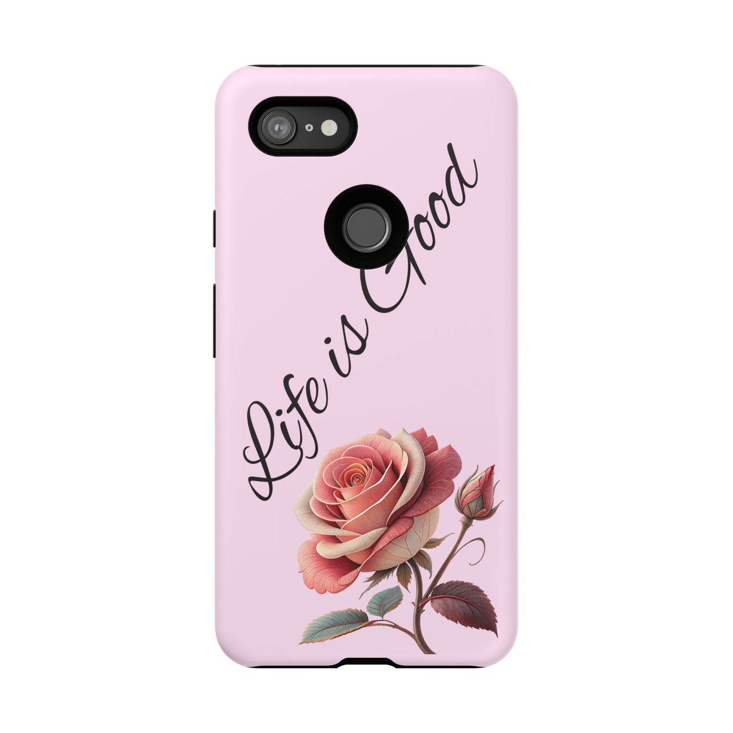 Roses & Positivity Phone Case - Floral Design, Life is Good, Tough Cases for Everyday Wear, Gift for Friends, Mother's Day, Spring [...]