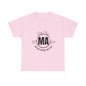 Unisex Heavy Cotton Tee with Massachusetts Design, Casual Wear, Gift for Him/Her, Travel Souvenir, Vintage Style