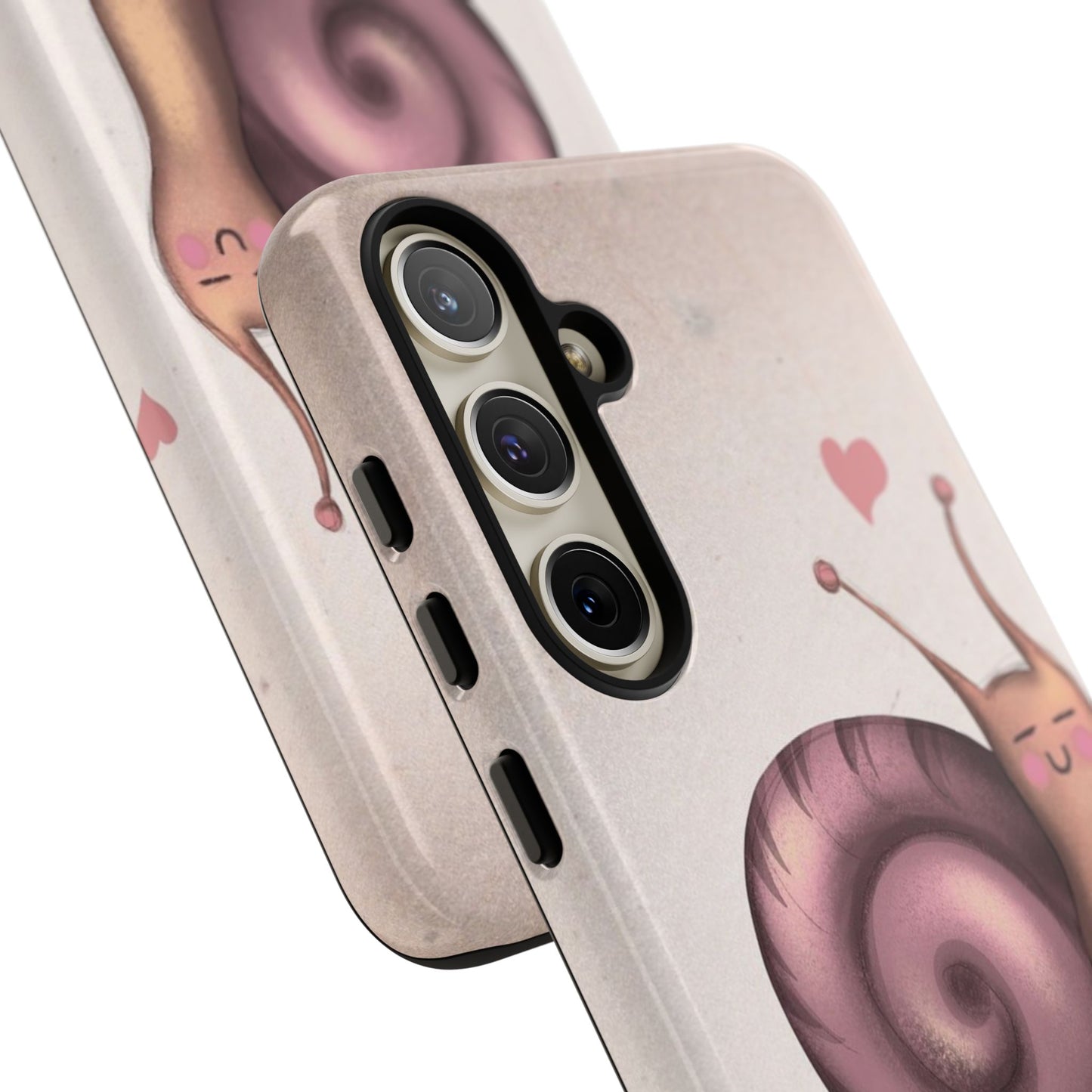 Cute Snail Phone Case — Pink Heart Cartoon Protective iPhone Cover