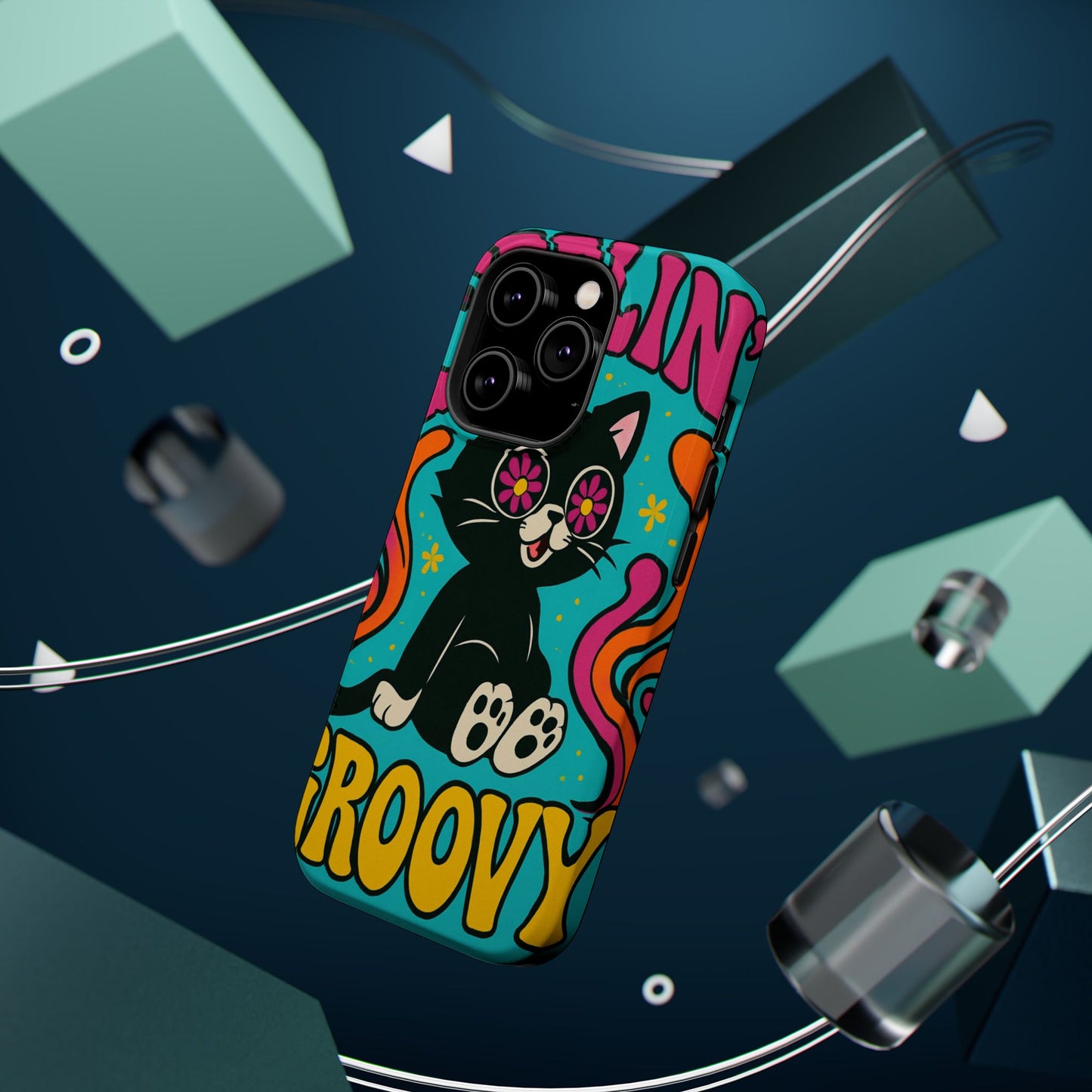 Groovy Cat Magnetic Impact-Resistant Phone Case