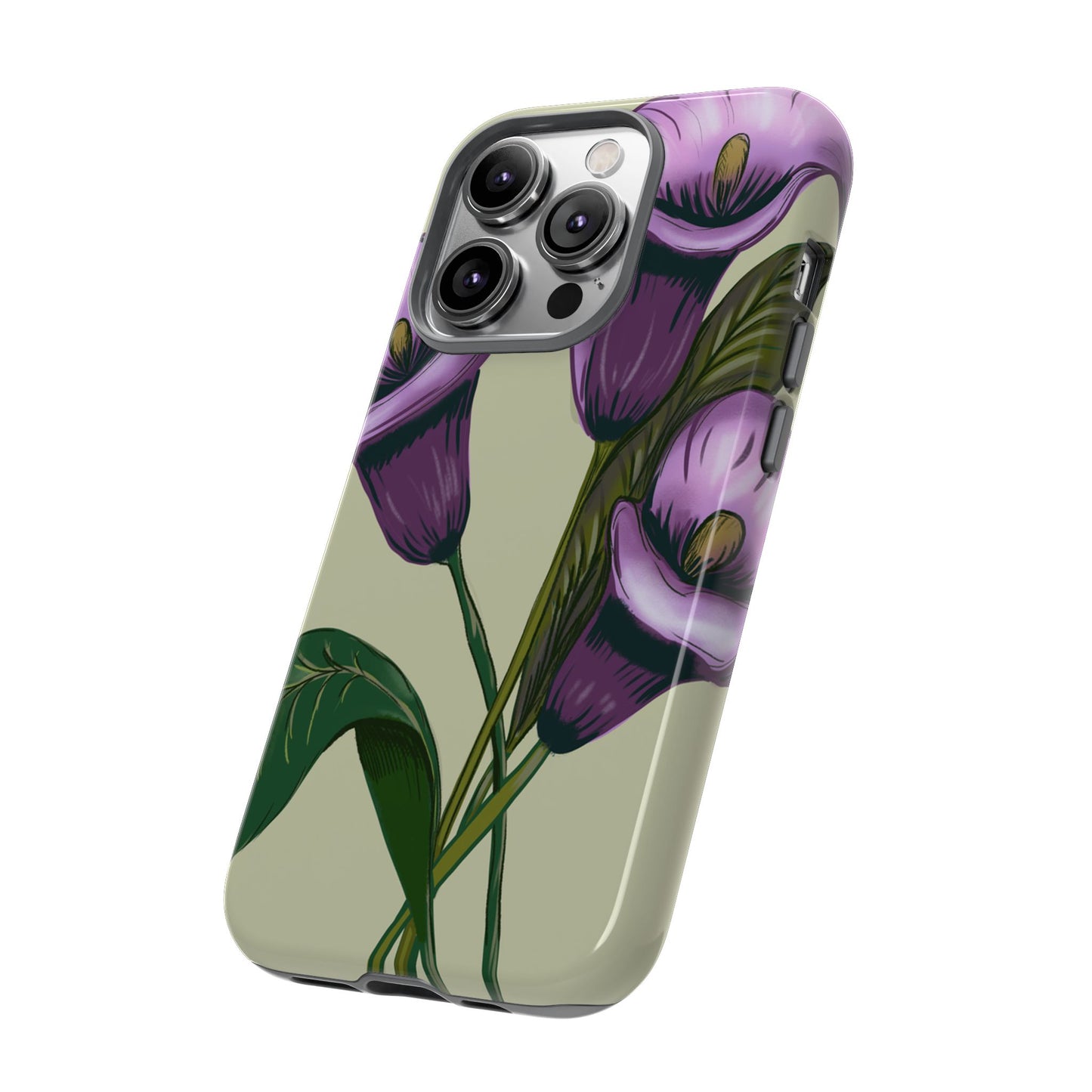 Floral Phone Case - Tough Cases, Purple Flower Design, Cell Phone Accessories, Gift for Her, Nature Lover Essentials