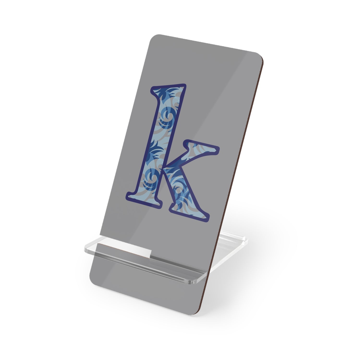 Monogram 'K' Floral Phone Stand — Foldable Mobile Display Dock