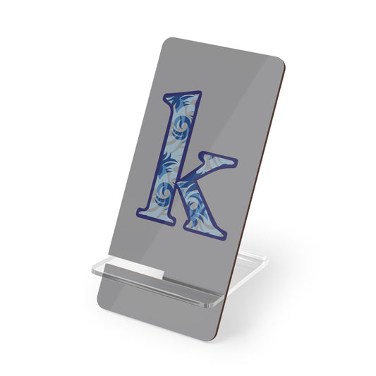 Monogram 'K' Floral Phone Stand — Foldable Mobile Display Dock