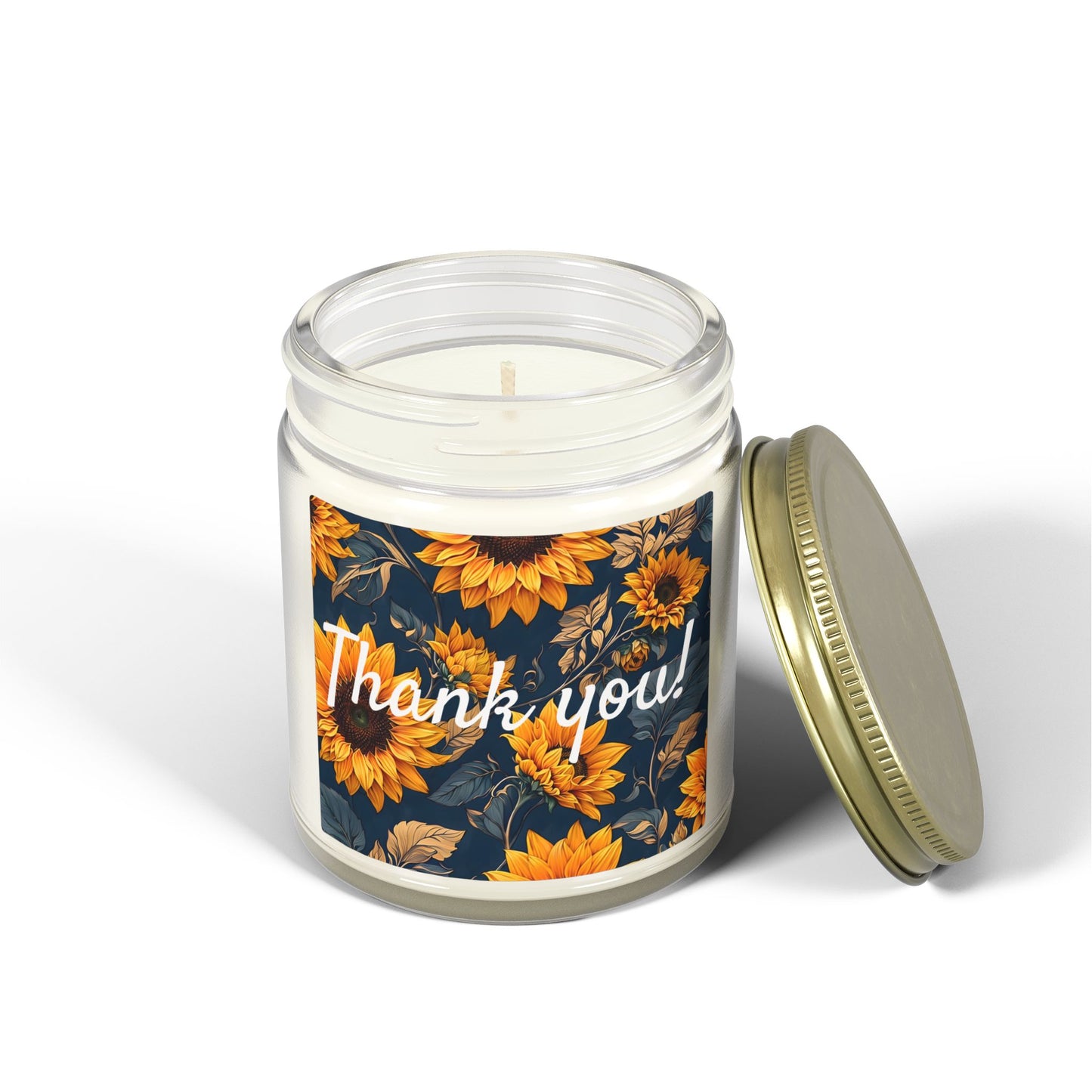 Thank You Sunflower Scented Candle — Coconut Apricot Wax (4oz/9oz)