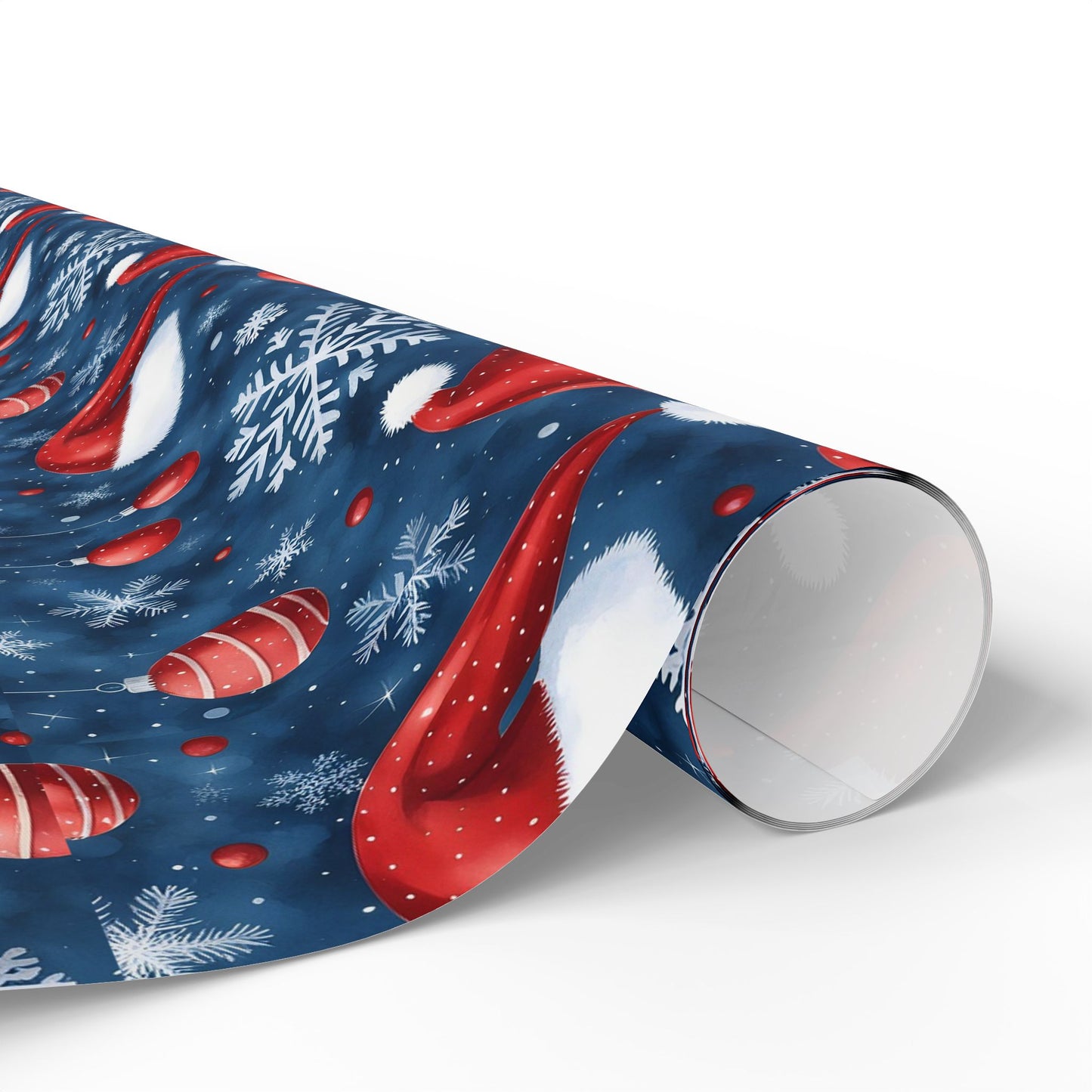 Holiday Snowman Wrapping Paper Roll — Festive Blue & Red Christmas Gift Wrap