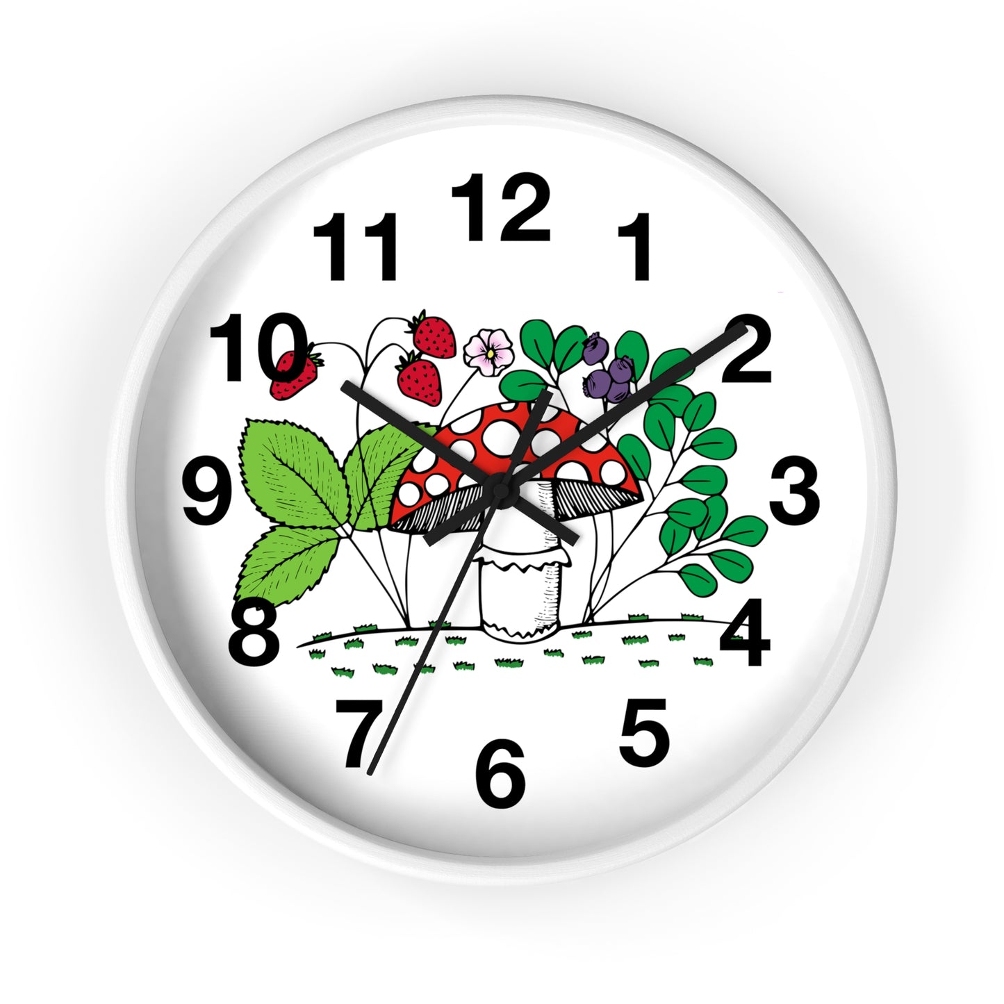 Whimsical Mushroom Wall Clock - Enchanting Home Decor, Boho Aesthetic, Unique Gift for Nature Lovers, Kids Room, Garden Theme