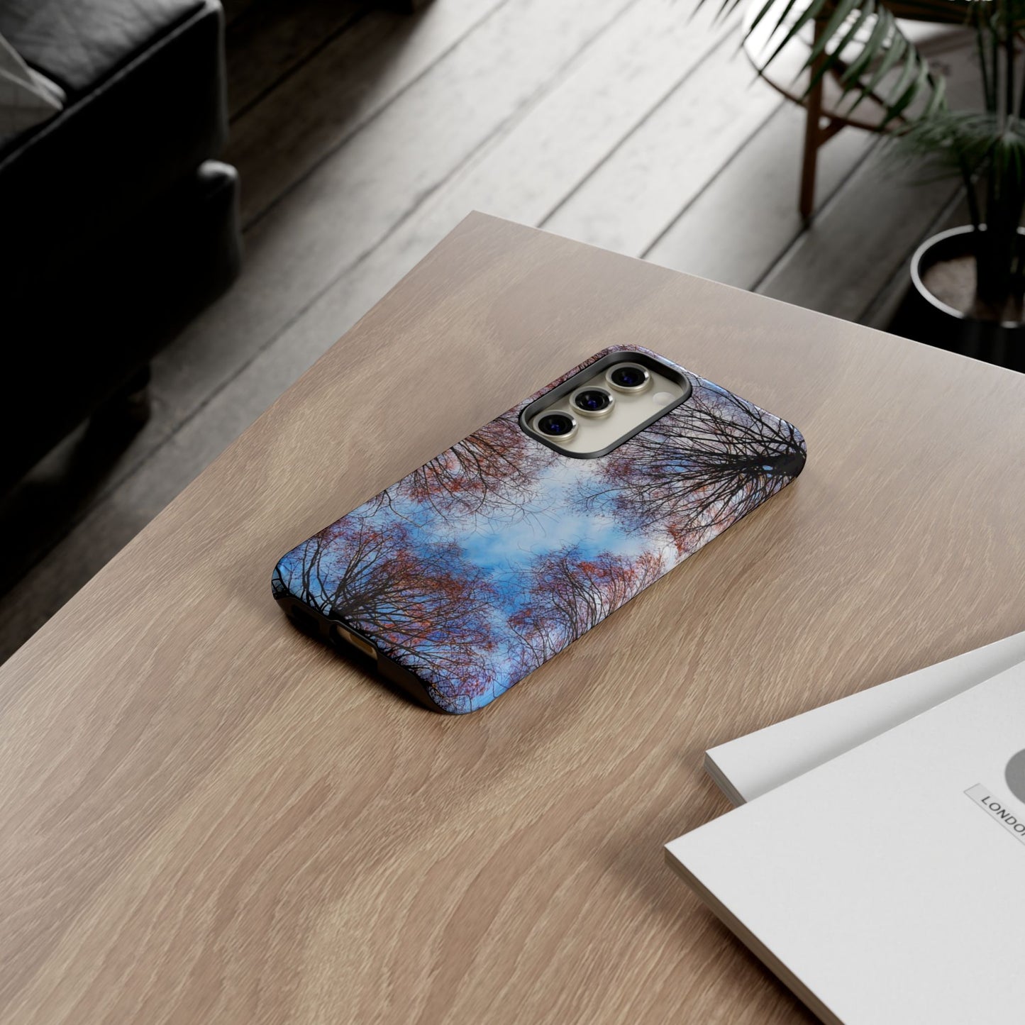 Skyward Trees Phone Case — Nature Forest Canopy Protective Tough Case