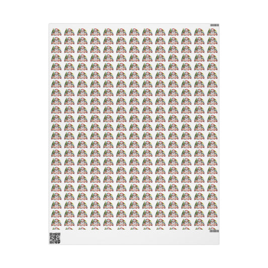 Holiday Santa Emblem Wrapping Paper Roll