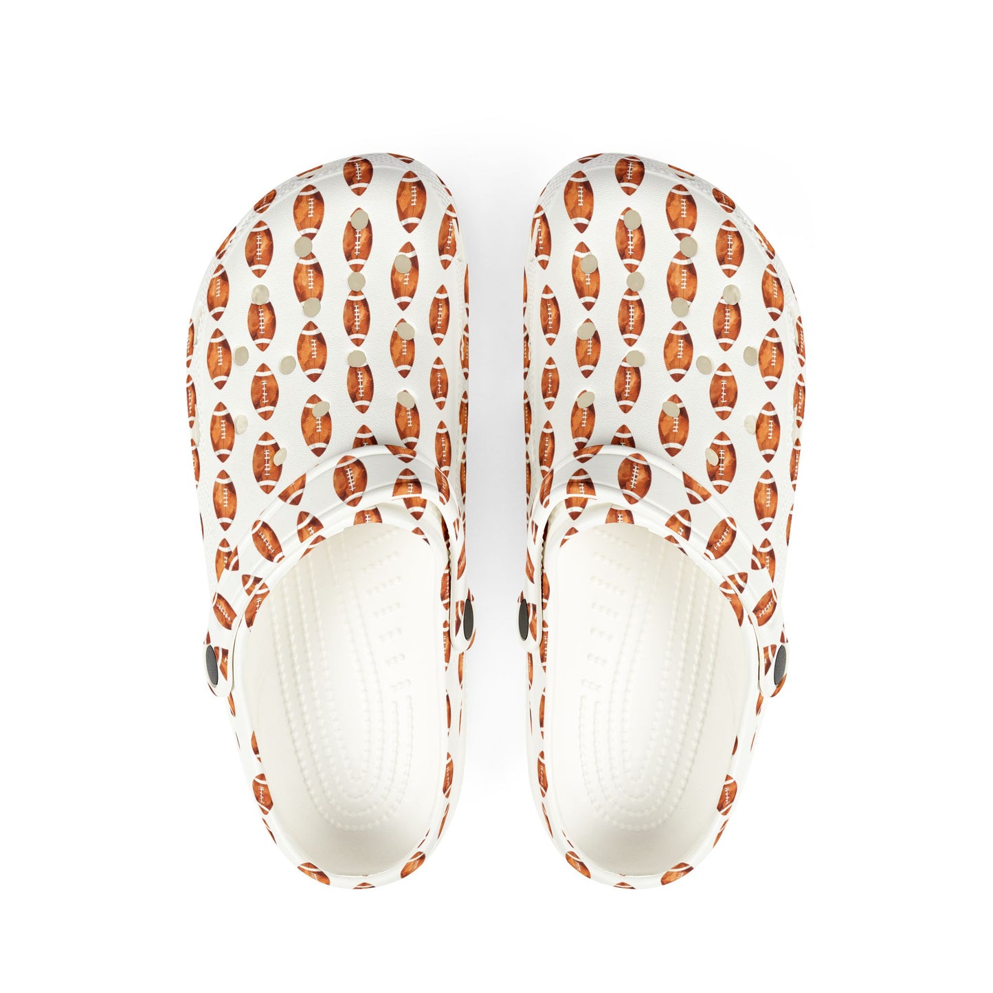 Printed EVA Foam Clogs — All-Over Football Design