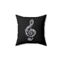 Music Note Decorative Pillow – Ornate Treble Clef Accent Cushion