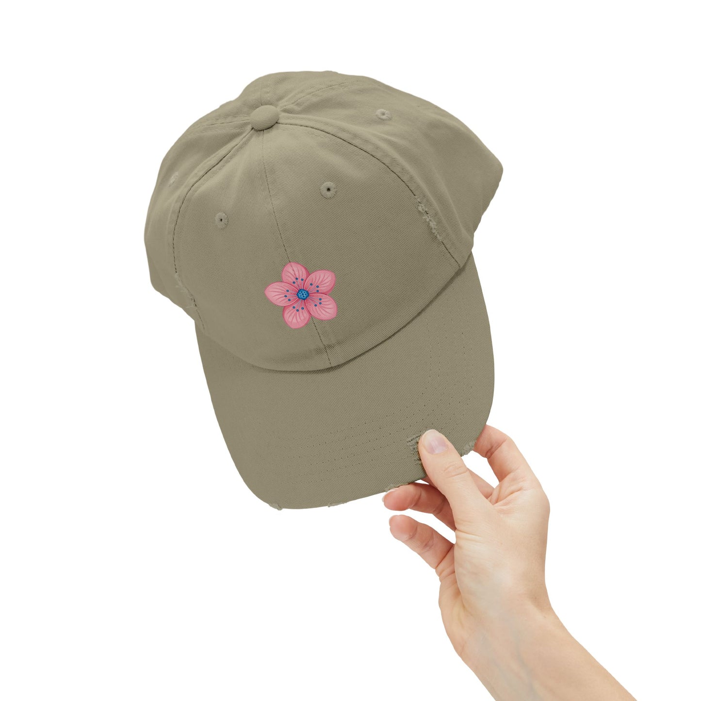 Floral Distressed Cap | Trendy Hat for Spring and Summer | Perfect Gift for Floral Lovers, Outdoor Events, Festivals, Birthdays