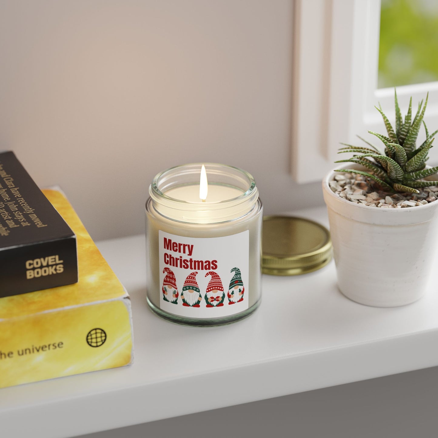 Merry Christmas Gnome Candle — Coconut Apricot Wax (4oz & 9oz)