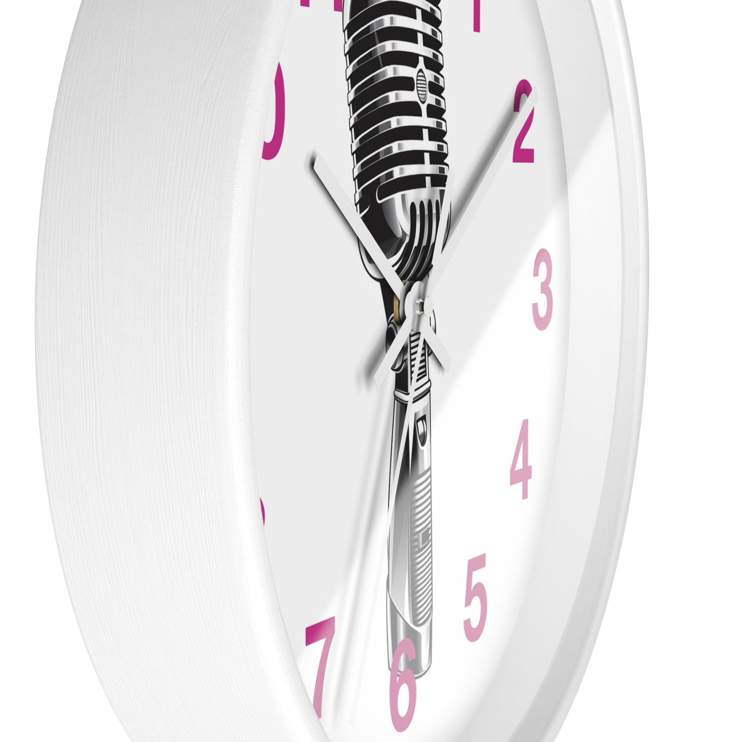 Red Numbers Optical Stripe Wall Clock | Black White Vertical Lines