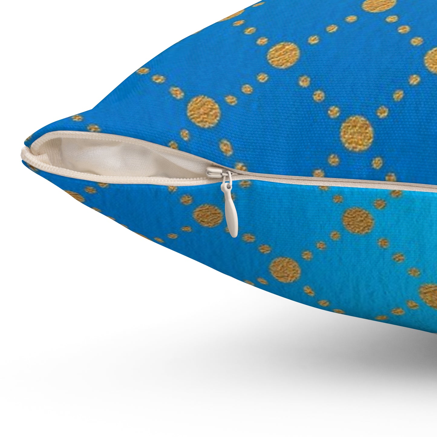Blue Geometric Dot Lattice Decorative Pillow