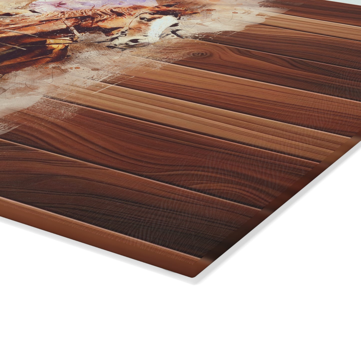 Rustic Equestrian Glass Cutting Board - Horse