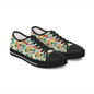 Tropical Floral Low Top Sneakers — Women's Colorful Palm & Hibiscus Print