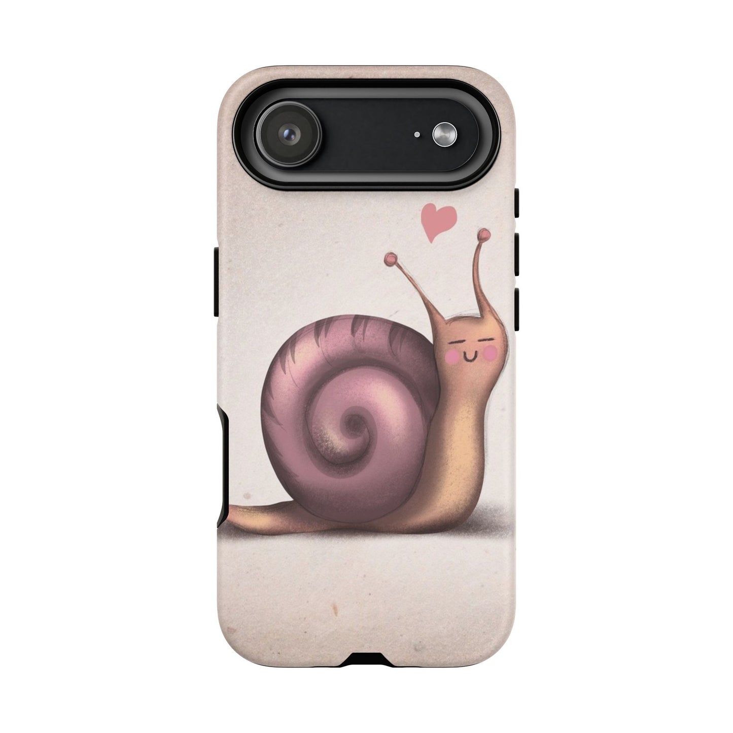 Cute Snail Phone Case — Pink Heart Cartoon Protective iPhone Cover