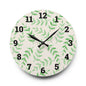 Elegant Leaf Pattern Acrylic Wall Clock, Modern Home Decor