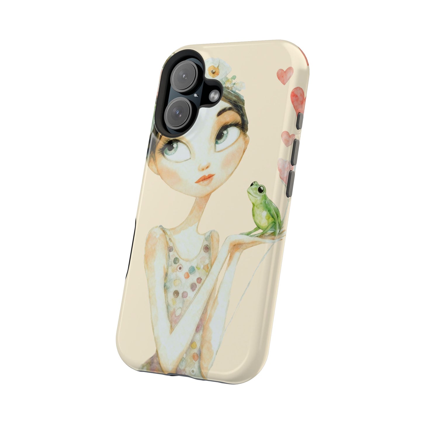 Whimsical Girl with Frog Magnetic Impact Phone Case