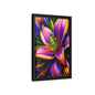 Vibrant Neon Floral Matte Canvas Print — Framed Wall Art